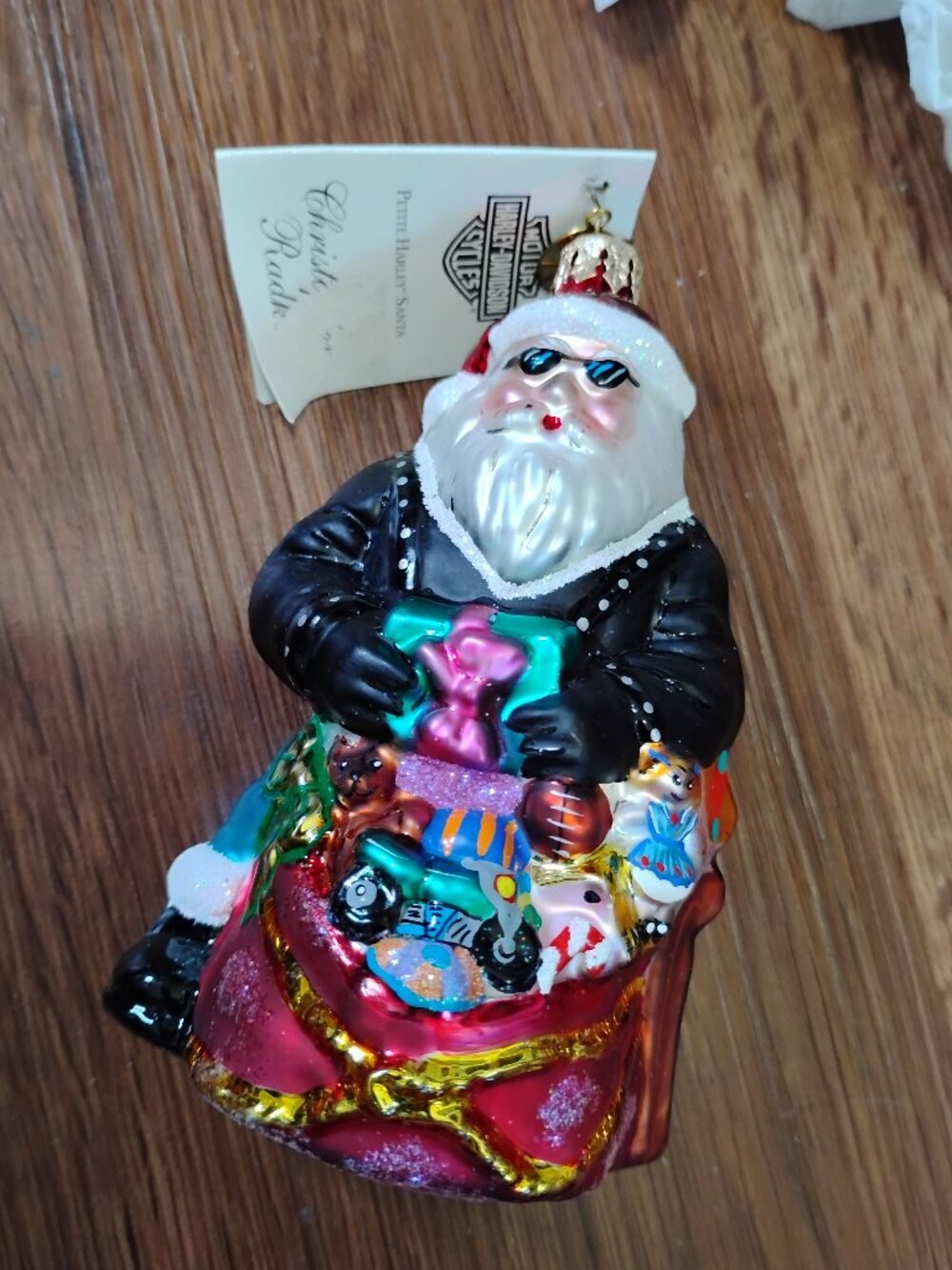 Vintage Christopher Radko Harley-Davidson Santa Claus Mercury Glass Ornament
